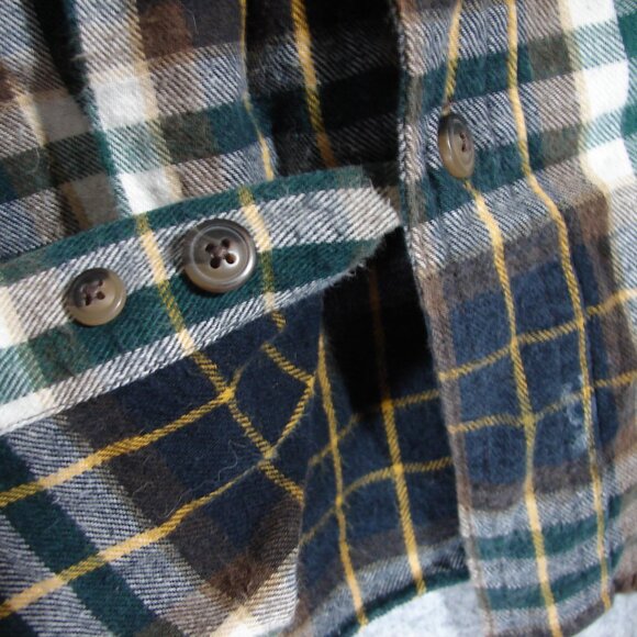 Mens Blue Mountain Button Front FLANNEL SHIRT, 2XLT, Long Slv Plaid, Big/Tall - Picture 14 of 15